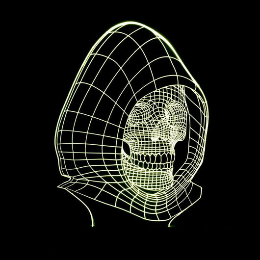 Lámpara 3D LED Calavera Halloween con Ilusión Holográfica - Luz Nocturna Multicolor - Image 37