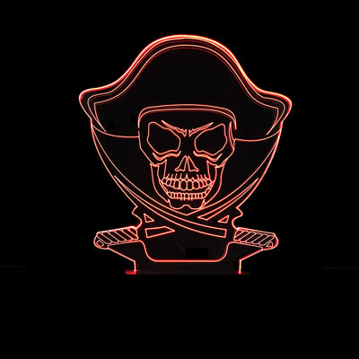 Lámpara 3D LED Calavera Halloween con Ilusión Holográfica - Luz Nocturna Multicolor - Image 38