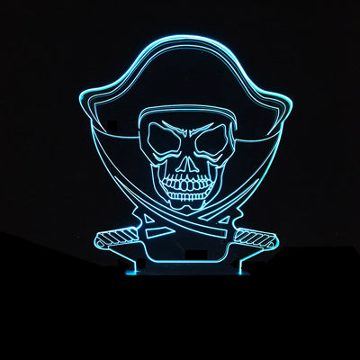 Lámpara 3D LED Calavera Halloween con Ilusión Holográfica - Luz Nocturna Multicolor - Image 39