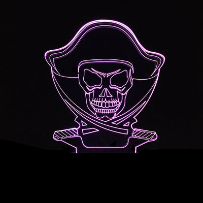 Lámpara 3D LED Calavera Halloween con Ilusión Holográfica - Luz Nocturna Multicolor - Image 41