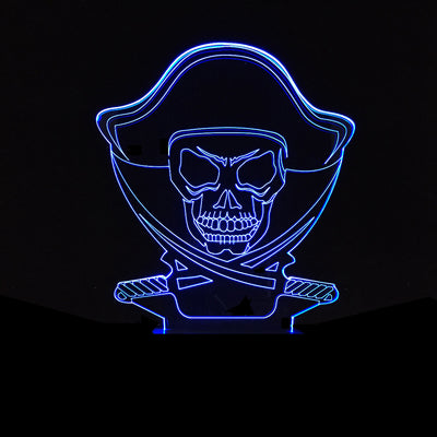 Lámpara 3D LED Calavera Halloween con Ilusión Holográfica - Luz Nocturna Multicolor - Image 43