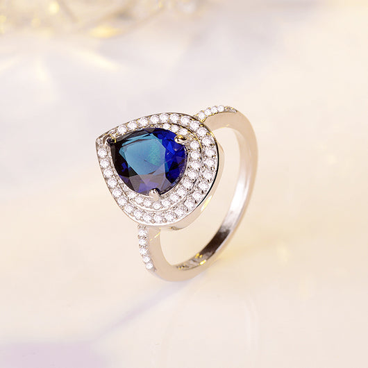 Anillo de Topacio Azul con Gota de Agua - Image 9