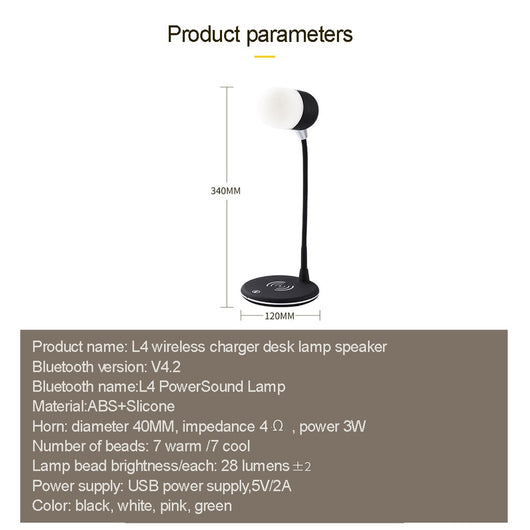 Lámpara Nocturna 3 en 1 con Cargador Inalámbrico y Parlante Bluetooth - Image 9