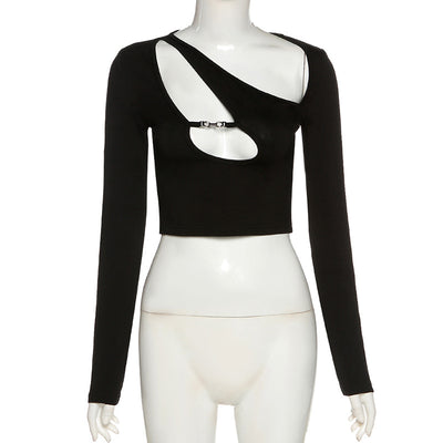 Camiseta Crop Top Manga Larga Ajustada para Mujer - Image 11