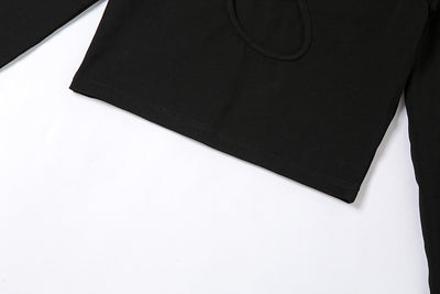 Camiseta Crop Top Manga Larga Ajustada para Mujer - Image 17