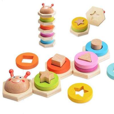 Puzzle de Formas de Madera para Apilar y Clasificar - Image 2