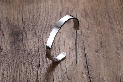 Pulsera de Acero Inoxidable Grabada con Láser - Brazalete Elegante en Forma C - Image 15