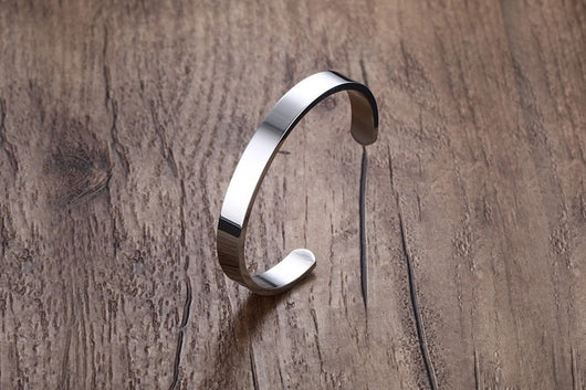 Pulsera de Acero Inoxidable Grabada con Láser - Brazalete Elegante en Forma C - Image 15