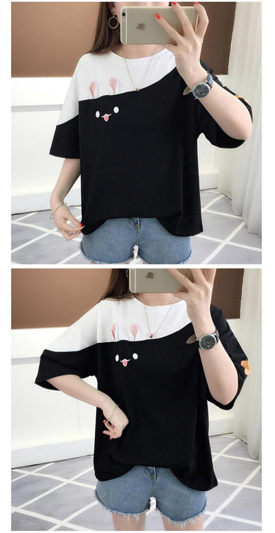 Camiseta Mujer con Conejo Bordado - Manga Corta - Image 8