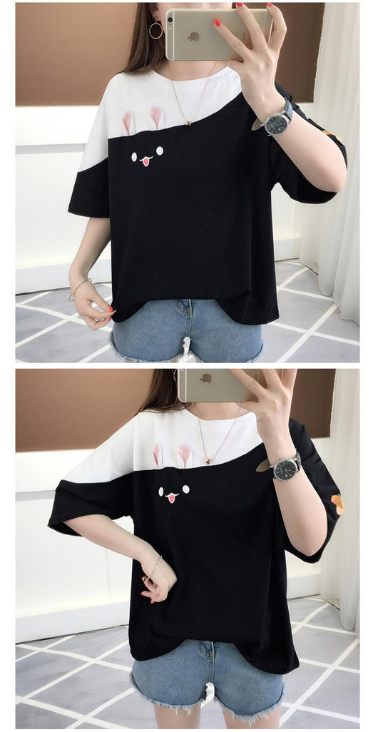 Camiseta Mujer con Conejo Bordado - Manga Corta - Image 8