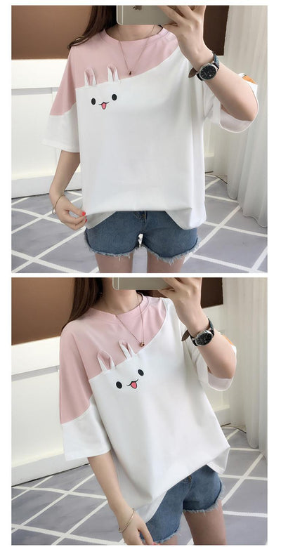 Camiseta Mujer con Conejo Bordado - Manga Corta - Image 11