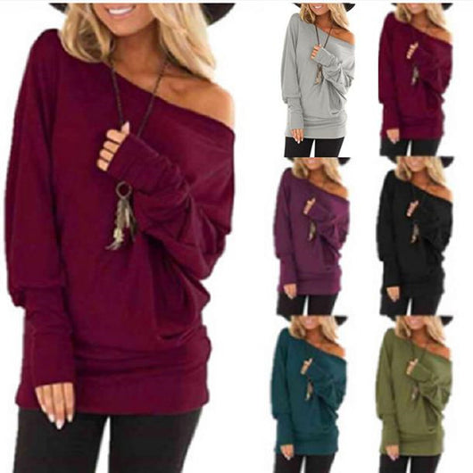 Blusa Manga Larga Básica de Color Sólido para Mujer - Image 12
