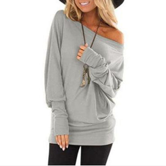 Blusa Manga Larga Básica de Color Sólido para Mujer - Image 13