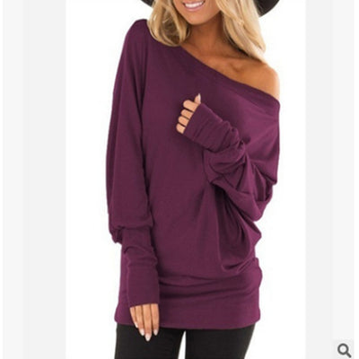 Blusa Manga Larga Básica de Color Sólido para Mujer - Image 15