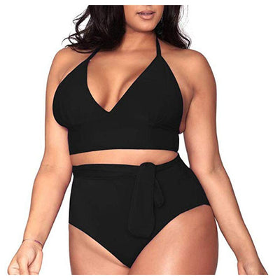 Bikini Deportivo de Talle Alto con Tirantes Cruzados y Escote Profundo