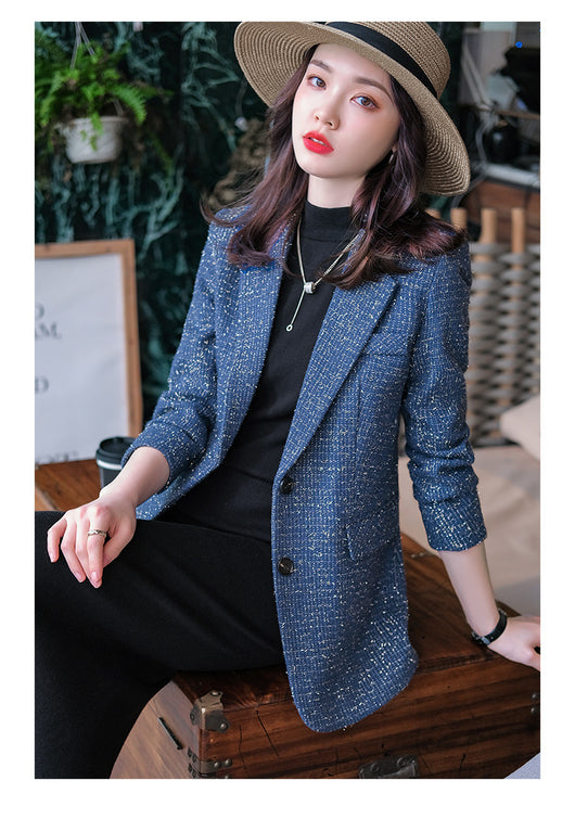 Blazer de Cuadros para Mujer en Lana Premium - Image 16