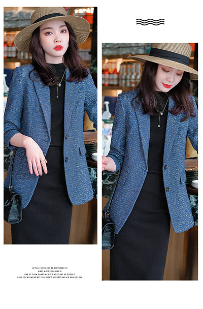Blazer de Cuadros para Mujer en Lana Premium - Image 19