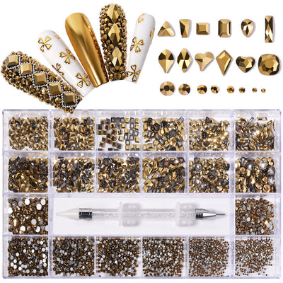 Set de Cristales y Strass para Uñas en Caja de 21 Compartimentos - Image 2