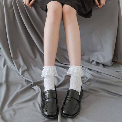 Calcetines Lolita de Encaje Blanco para Mujer - Tubo Medio Algodón - Image 3