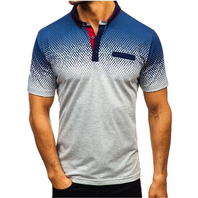 Camiseta Casual Hombre Talla Grande - Diseño Estampado Cuello Solapa Manga Corta - Image 10