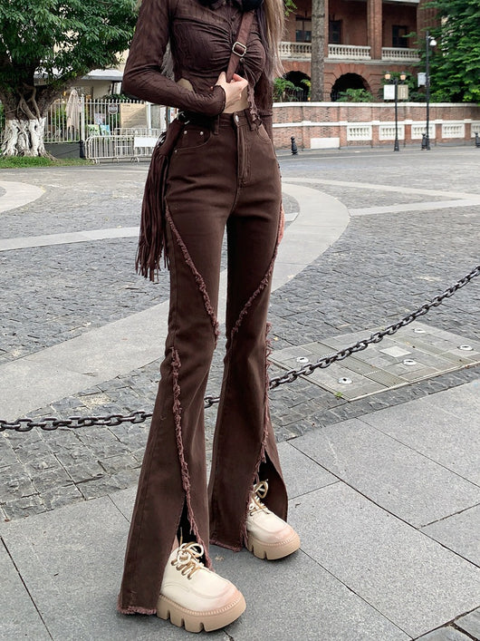 Pantalones Vaqueros Slim Rotos con Detalle Herradura - Image 8