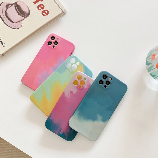 Funda iPhone Degradado Geométrico Pintura al Óleo - Silicona Suave Compatible con iPhone 12, 11, XR y más - Image 7