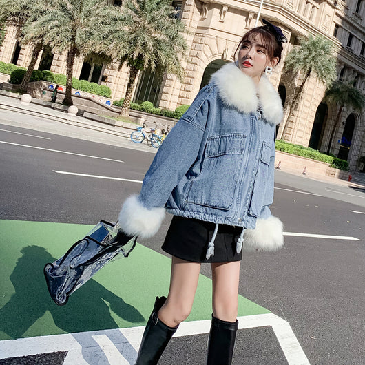 Chaqueta Denim Dos Piezas con Cuello de Conejo Desmontable - Image 18