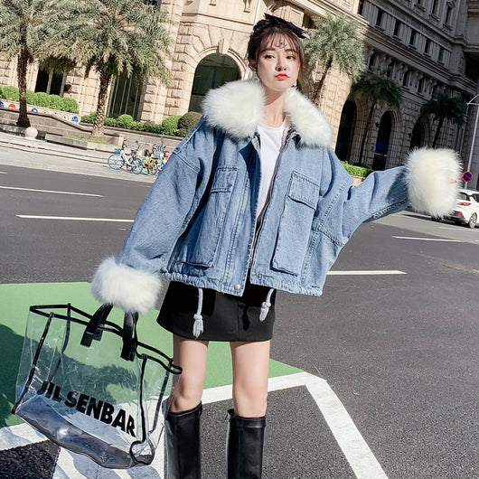 Chaqueta Denim Dos Piezas con Cuello de Conejo Desmontable - Image 19