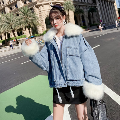Chaqueta Denim Dos Piezas con Cuello de Conejo Desmontable - Image 26