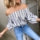 Blusa Crop Top de Rayas Blancas y Negras - Estilo Casual de Verano - Image 12