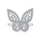 S925 Sterling Plateado Diamond Inlaid Zircon Butterfly Ring DY120793SWWH Adjustable Opening