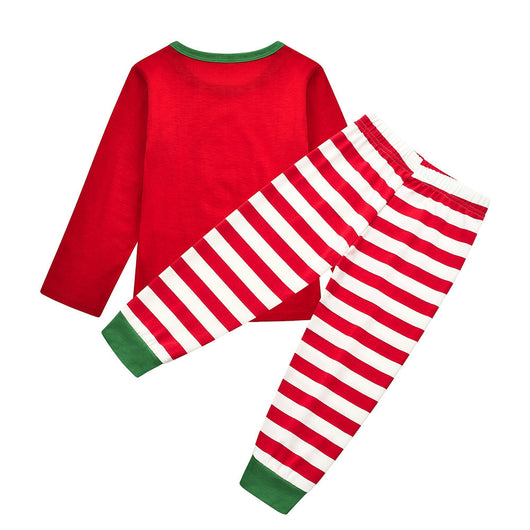 Green and white striped long-sleeve pajama set with "WHAT THE ELF?" graphic for family matching. - Image 18