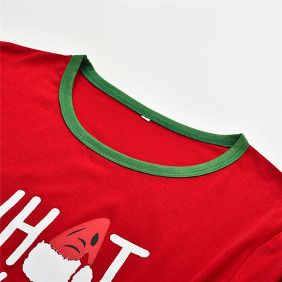 Green and white striped long-sleeve pajama set with "WHAT THE ELF?" graphic for family matching. - Image 28