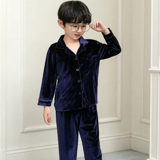 Pijama Familiar Terciopelo Dorado de Talla Grande - Image 8