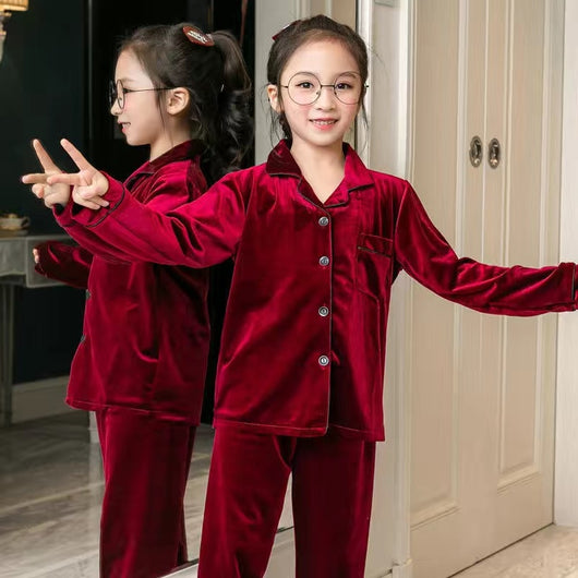 Pijama Familiar Terciopelo Dorado de Talla Grande - Image 11