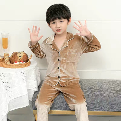 Pijama Familiar Terciopelo Dorado de Talla Grande - Image 12