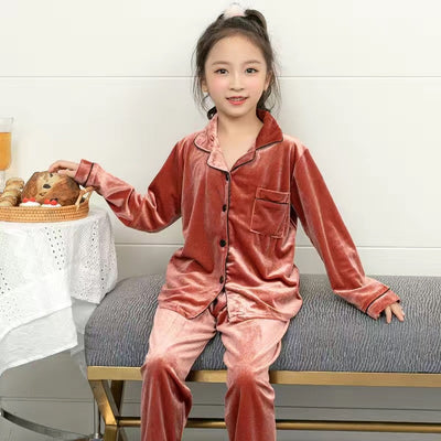 Pijama Familiar Terciopelo Dorado de Talla Grande - Image 14