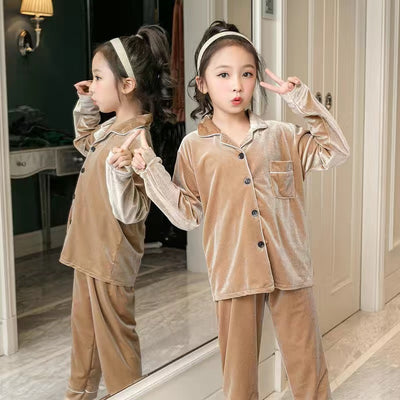 Pijama Familiar Terciopelo Dorado de Talla Grande - Image 15