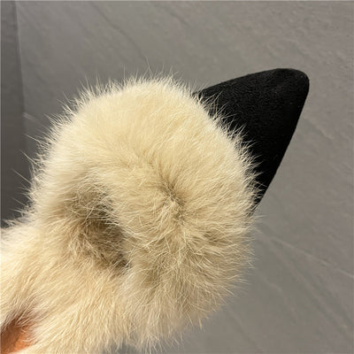 Pantuflas Mujer Otoño Invierno Punta Fina Tacón Grueso Casual - Image 17