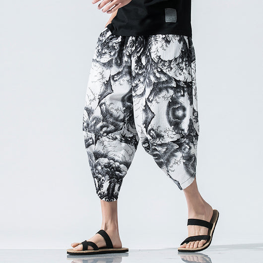 Blusa Estilo Chino de Algodón y Lino con Estampado - Talla Grande - Image 14