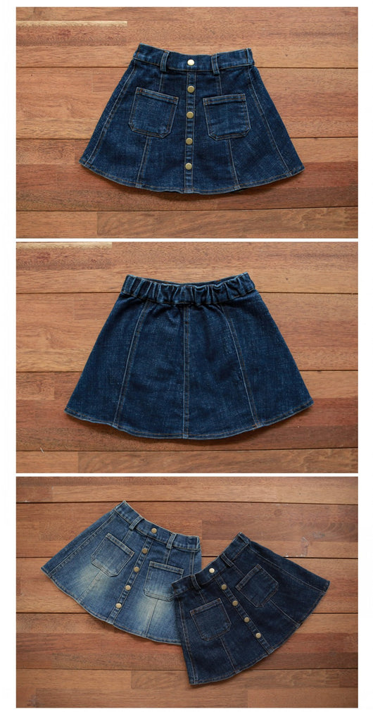 Falda Vaquera Blanca Estilo Western Corte A para Niñas - Image 12