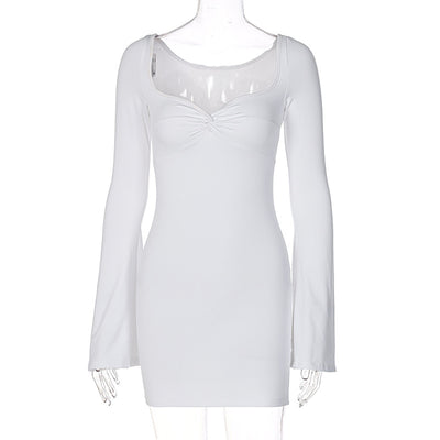 Vestido Entallado con Cuello Cuadrado y Mangas Acampanadas - Image 11