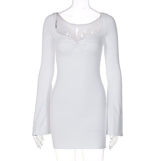 Vestido Entallado con Cuello Cuadrado y Mangas Acampanadas - Image 11