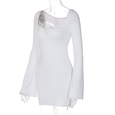 Vestido Entallado con Cuello Cuadrado y Mangas Acampanadas - Image 12