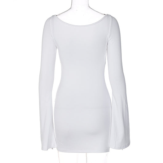 Vestido Entallado con Cuello Cuadrado y Mangas Acampanadas - Image 13