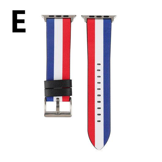 Correa de Reloj en Cuero con Patrón de Bandera - Image 17