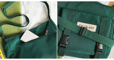 Bolsa Mensajera Impermeable de Lona y Nylon para Mujer - Image 12
