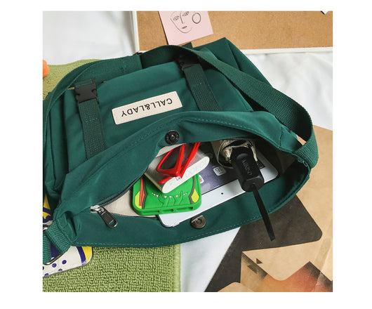 Bolsa Mensajera Impermeable de Lona y Nylon para Mujer - Image 15