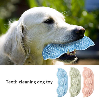 Light green pea pod shaped dog chew toy with textured nubs for teeth cleaning and bite resistance. - Image 11