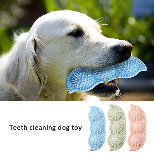 Light green pea pod shaped dog chew toy with textured nubs for teeth cleaning and bite resistance. - Image 11